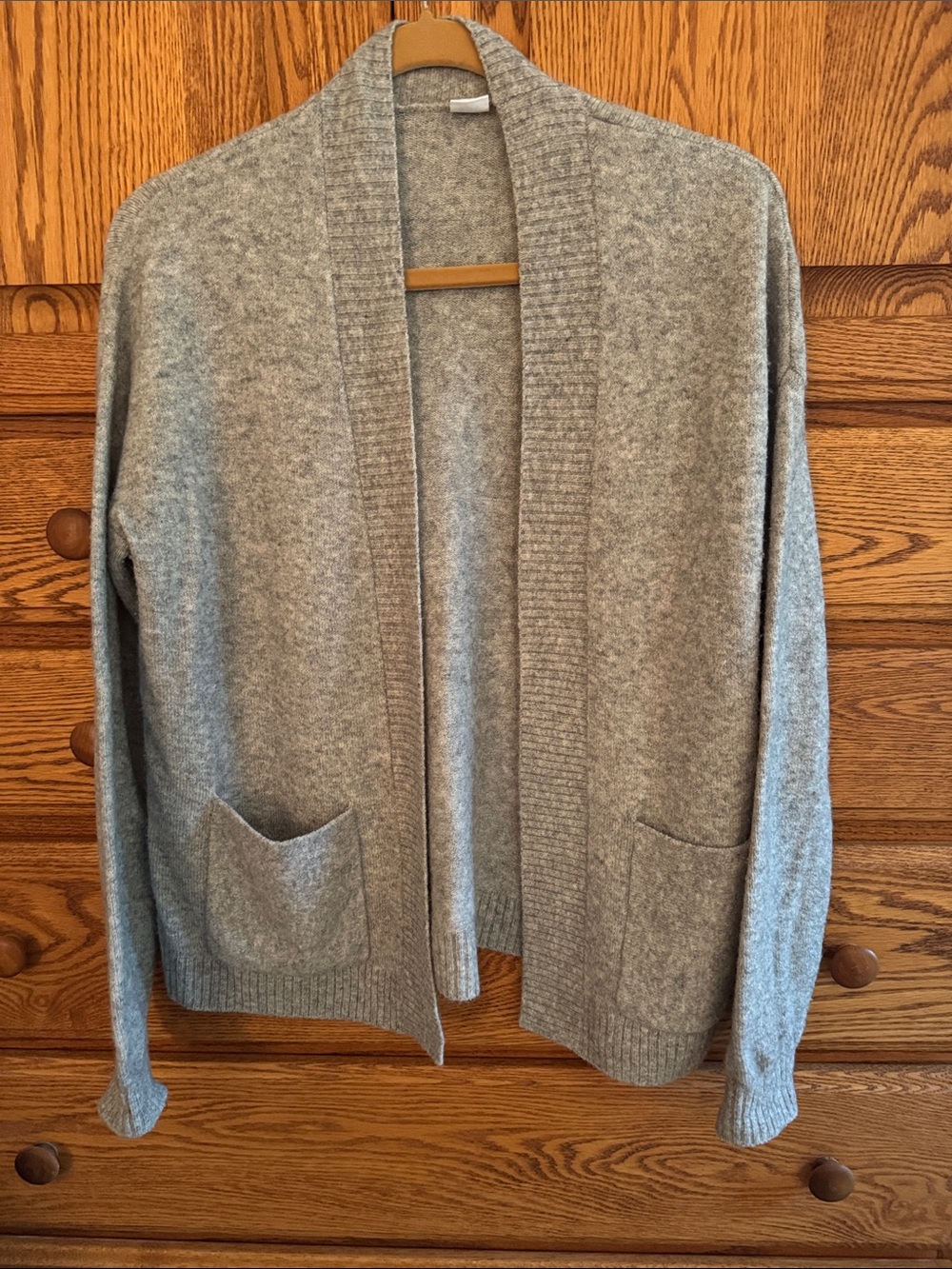 GAP Heather Gray Open Shawl-Collar Cardigan